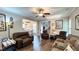 Spacious living area with hardwood floors, a fireplace, and an open floor plan at 159 Trantham Trl, Clayton, NC 27527