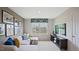 Spacious bonus room with sectional sofa and large TV at 316 Leven Dr, Gibsonville, NC 27249