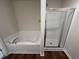 Bathroom with soaking tub and shower at 378 Magnolia Run Way, Benson, NC 27504
