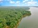 Aerial view of a wooded lot on the lake at 013 Bartley Holleman Rd # 13, New Hill, NC 27562