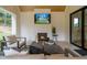 Relaxing outdoor patio with fireplace and seating area at 013 Bartley Holleman Rd # 13, New Hill, NC 27562