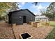 Backyard view with wooden planters and gravel at 617 Orange Heights Loop Rd, Hillsborough, NC 27278