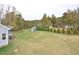 Large backyard with shed and landscaping at 30 Willow Bend Dr, Youngsville, NC 27596