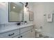 Elegant bathroom with granite countertop and subway tile shower at 49 Asti Ct, Clayton, NC 27527