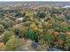 Aerial view of neighborhood with autumn trees at 3158 Morningside Dr, Raleigh, NC 27607