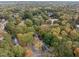 Aerial view of a residential neighborhood with tree-lined streets and houses at 3158 Morningside Dr, Raleigh, NC 27607