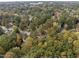 Aerial view of a neighborhood showcasing houses nestled among autumn trees at 3158 Morningside Dr, Raleigh, NC 27607