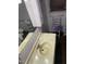 Bathroom with single vanity and wood-look floors at 206 W Garner Rd, Garner, NC 27529