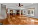 Spacious kitchen features an island, stainless steel appliances, and hardwood floors at 110 Bywater Way, Chapel Hill, NC 27516