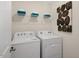 Laundry room with washer, dryer, and shelving at 233 Holton St, Smithfield, NC 27577
