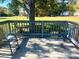 Wooden deck with railing overlooking the backyard at 203 Peace St, Oxford, NC 27565