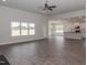 Open living room with hardwood floors, high ceilings, and fireplace at 100 Lemon Drop Ln, Franklinton, NC 27525