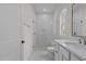 Clean bathroom with walk-in shower and updated vanity at 2105 Gentry Rd, Wake Forest, NC 27587