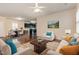 Bright living room with hardwood floors, comfortable seating, and a view into the dining area at 4336 Lyman Ave, Raleigh, NC 27616