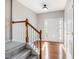 Bright entryway with hardwood floors and staircase at 254 Linden Park Ln Ln, Cary, NC 27519