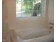 Bathroom with jetted tub and large window overlooking backyard at 6349 Elevation Rd, Benson, NC 27504