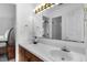 Double vanity bathroom with light wood cabinets and a large mirror at 1812 Orange Grove Rd # 101, Hillsborough, NC 27278
