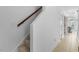 Clean entryway with tiled floors and staircase leading upstairs at 1812 Orange Grove Rd # 101, Hillsborough, NC 27278
