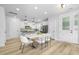 Bright dining room with white chairs and a modern dining table at 901 Myers Point Dr # 17, Morrisville, NC 27560