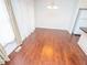 Bright dining room featuring hardwood floors and a light-filled space at 6220 Sweden Dr, Raleigh, NC 27612