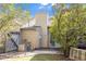 Private backyard patio with gravel and mature landscaping at 14 Stone Village Ct, Durham, NC 27704