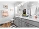 Bathroom with double vanity and walk-in shower at 181 Glenwood Pl, Kenly, NC 27542
