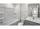 Bathroom with bathtub, vanity, and toilet at 236 Holton St, Smithfield, NC 27577
