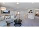 Open loft featuring a sectional sofa and TV at 904 Delano Dr, Knightdale, NC 27545