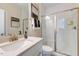 Modern bathroom with frameless shower, white subway tile and updated fixtures at 904 Delano Dr, Knightdale, NC 27545