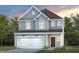 Two-story home with gray siding and a white door at 2838 Huxley Way, Apex, NC 27502