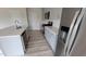 Modern kitchen with stainless steel appliances and an island at 1071 Cherry Stem Rd, Haw River, NC 27258