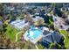 Aerial view of community pool and tennis courts at 142 Brentfield Loop, Morrisville, NC 27560