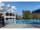 Inviting community pool with a spacious deck and surrounding landscaping at 142 Brentfield Loop, Morrisville, NC 27560