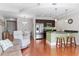 Open concept kitchen with stainless steel appliances and granite counters at 222 Glenwood # 602, Raleigh, NC 27603
