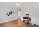 Bright bedroom with wood floors and double closets at 3738 Yorktown Pl, Raleigh, NC 27609