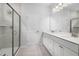 Elegant bathroom with double vanity and large walk-in shower at 2840 Huxley Way, Apex, NC 27502