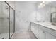 Modern bathroom with double vanity and walk-in shower at 2864 Huxley Way, Apex, NC 27502