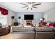 Spacious living room with fireplace and seating at 104 Full Moon Ct, Garner, NC 27529
