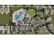 Bird's eye view of community amenities including pool, tennis courts, and parking at 124 W Crescent Mills S Blvd # Homesite 250, Clayton, NC 27520