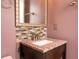 Small bathroom with granite vanity and tiled backsplash at 1 Westbury Pl, Durham, NC 27707
