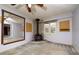 Living room with corner fireplace and large mirror at 1 Westbury Pl, Durham, NC 27707