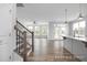 View of a modern staircase leading to the upper level at 42 Blanton Ct, Lillington, NC 27546