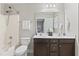 Bathroom with double vanity, bathtub and shower at 96 Abram Ct, Broadway, NC 27505