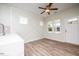 Bright dining area with hardwood floors and modern wall design at 831 Ridgeway Ave, Durham, NC 27701