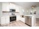Modern kitchen with stainless steel appliances and white cabinets at 831 Ridgeway Ave, Durham, NC 27701