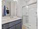 Modern bathroom with a large walk-in shower and vanity at 1510 Village Hall Ln # 44, Wake Forest, NC 27587