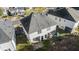 Aerial view of house back, showing patio and yard at 2129 Ventana Ln, Raleigh, NC 27604