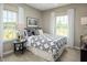 Bright bedroom with two windows and a comfortable bed at 2213 Pitchfork Ln, Durham, NC 27713