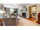 Living room with hardwood floors, fireplace, and built-in shelves at 205 N Boundary St, Chapel Hill, NC 27514