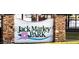 Jack Marley Park sign, welcoming visitors to the park at 160 Blue Butterfly Dr, Angier, NC 27501